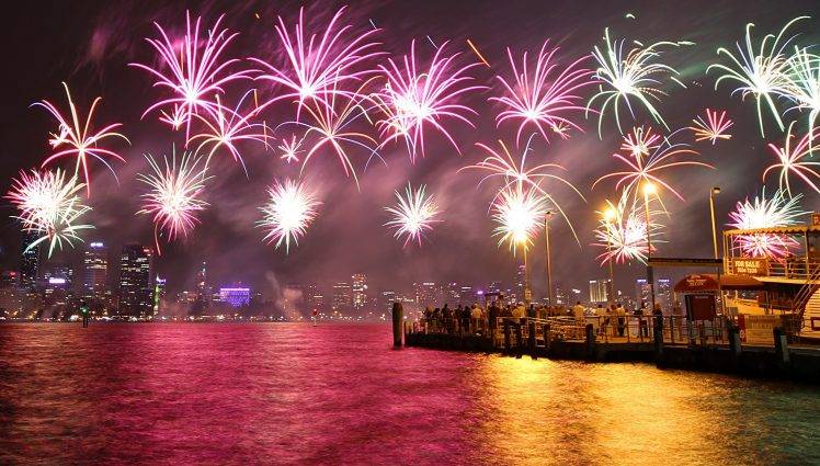 fireworks, Australia, Colorful, Night HD Wallpaper Desktop Background