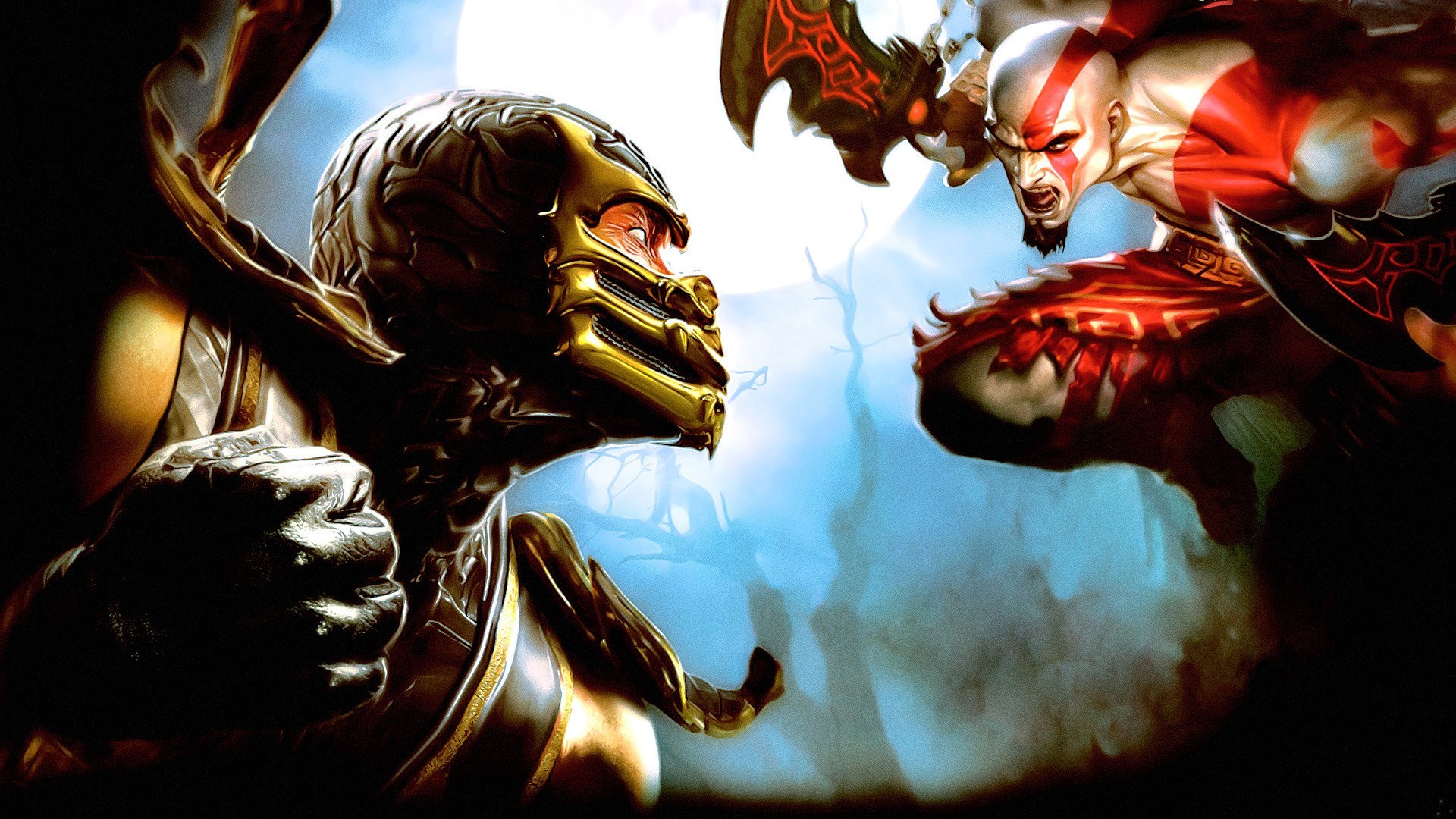 Mortal Kombat, Scorpion (character), Kratos, God Of War Wallpaper