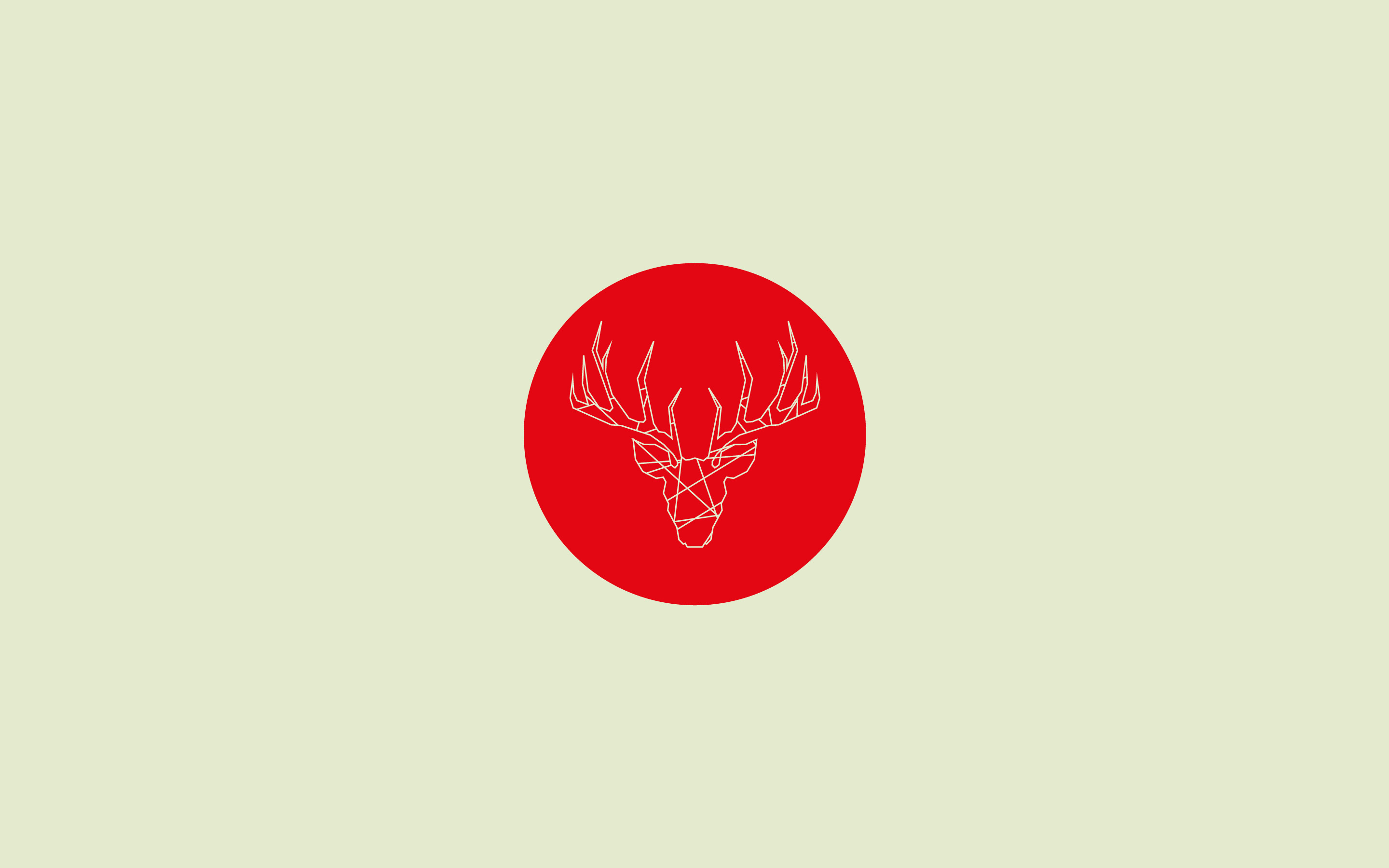 deer, Minimalism, Red, Circle Wallpaper