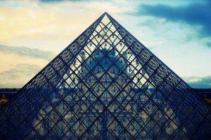 The Louvre, Museum, Pyramid, Paris, Architecture