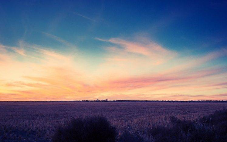 sky, Field, Sunset HD Wallpaper Desktop Background