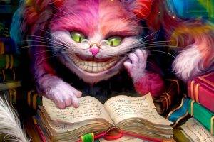 Alice In Wonderland, Cheshire Cat, Books, Smiling, Artwork