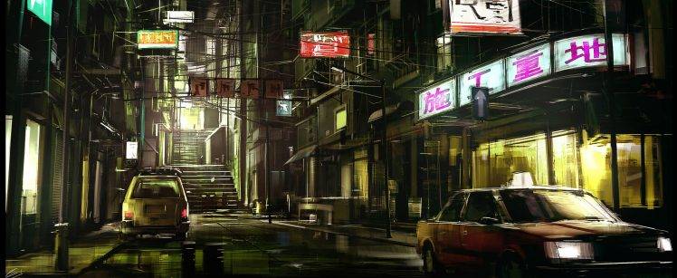 night, Cityscape, Japan, Car, Artwork, Street HD Wallpaper Desktop Background