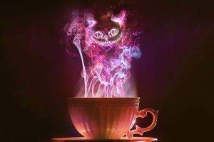 tea, Cup, Alice In Wonderland, Cheshire Cat, Smoke