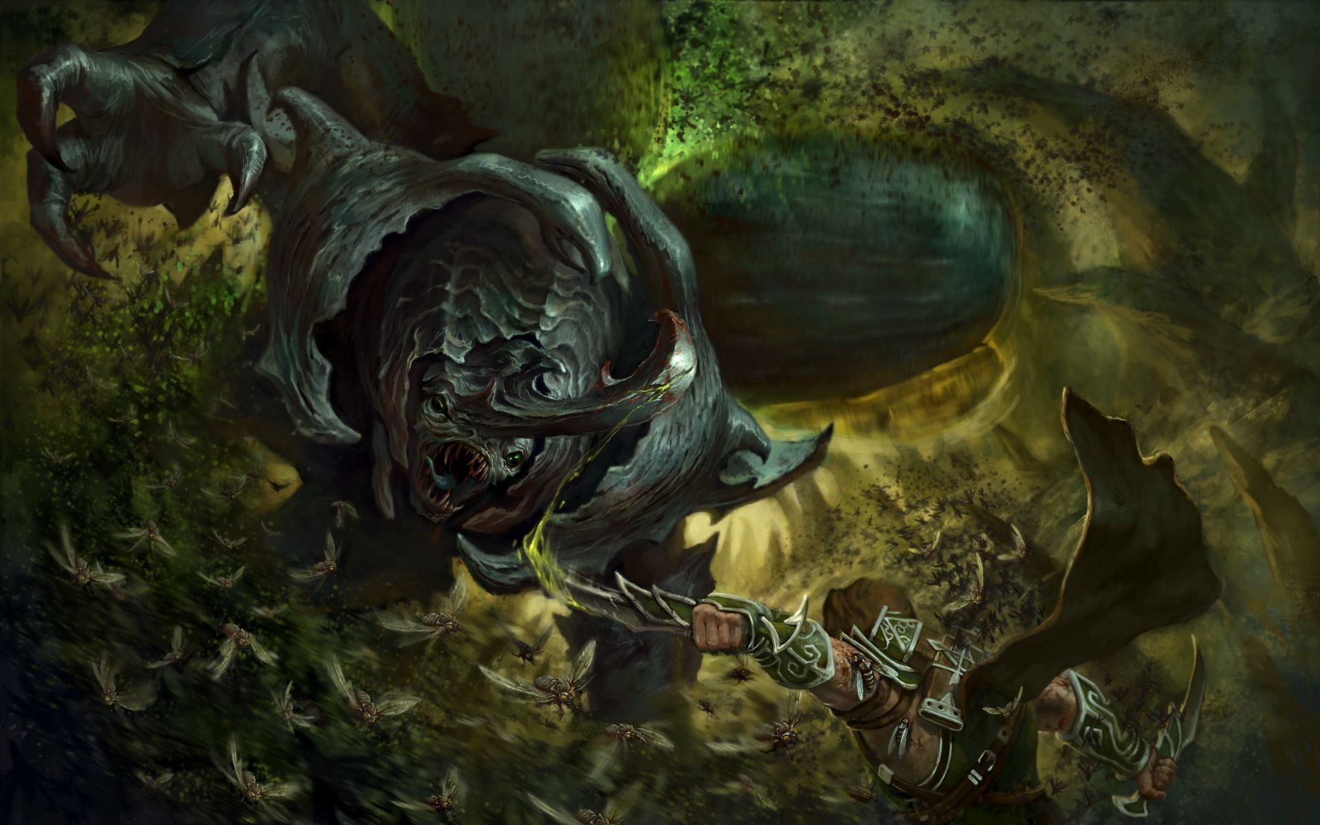 cape, Sword, Creature, Insect, Heroes Of Newerth, Pestilence, Scout Wallpaper