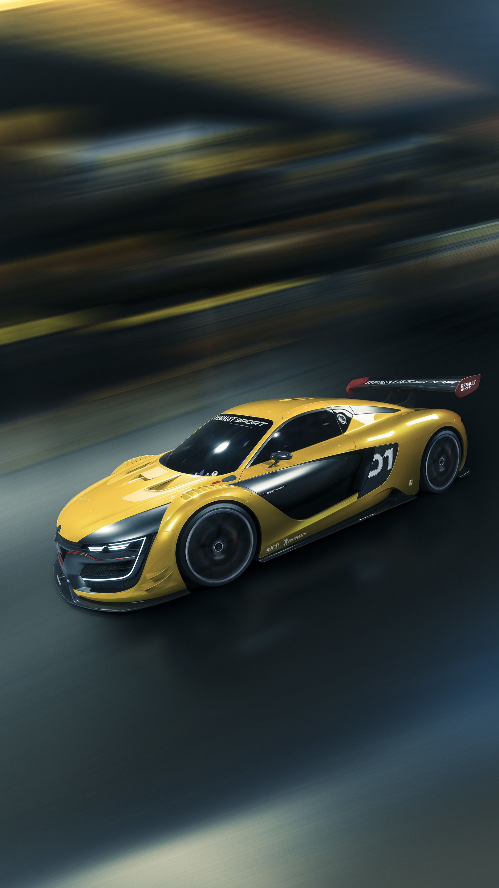 Renault Sport R.S. 01, Car, Vehicle, Race Cars, Motion Blur, Race Tracks, Portrait Display Wallpaper