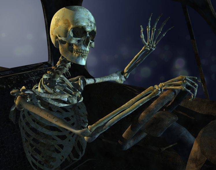 bones, Car, Skeleton, Artwork HD Wallpaper Desktop Background