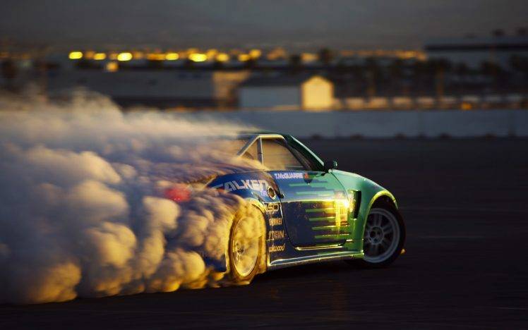 car, Race Cars, Drifting, Smoke, Tracks HD Wallpaper Desktop Background