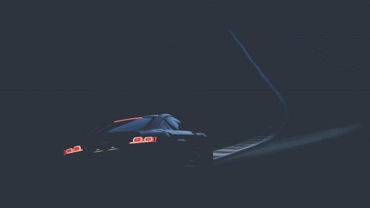 car, Night, Audi, Audi R8, Race Tracks, Lights HD Wallpaper Desktop Background