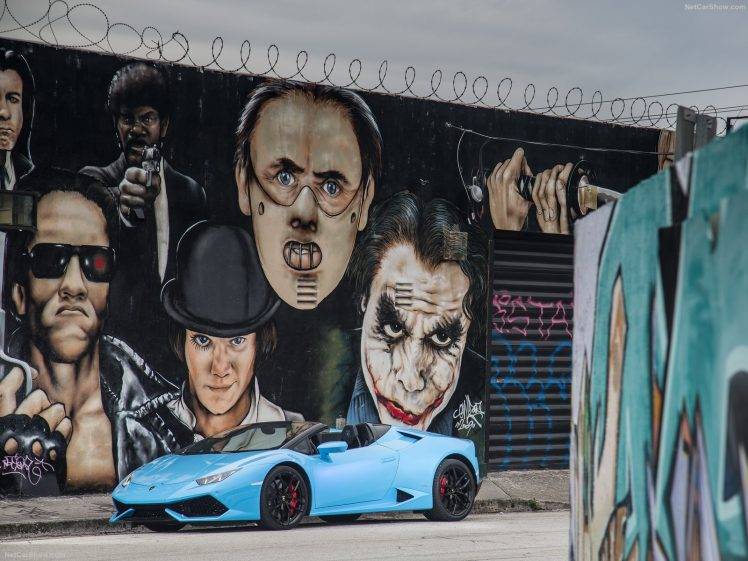 car, Supercars, Lamborghini, Lamborghini Huracan, Lamborghini Huracan LP 610 4, Spyder, Graffiti HD Wallpaper Desktop Background