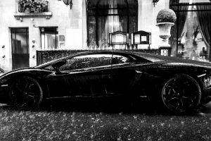car, Lamborghini Aventador, Rain
