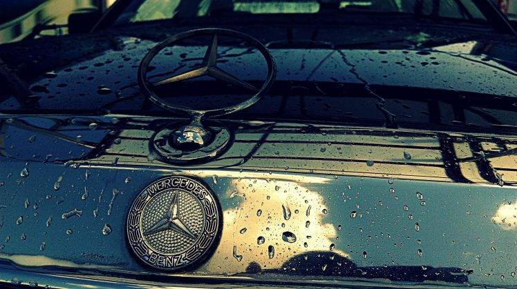 logo, Car, Mercedes Benz, Water Drops, Vehicle HD Wallpaper Desktop Background