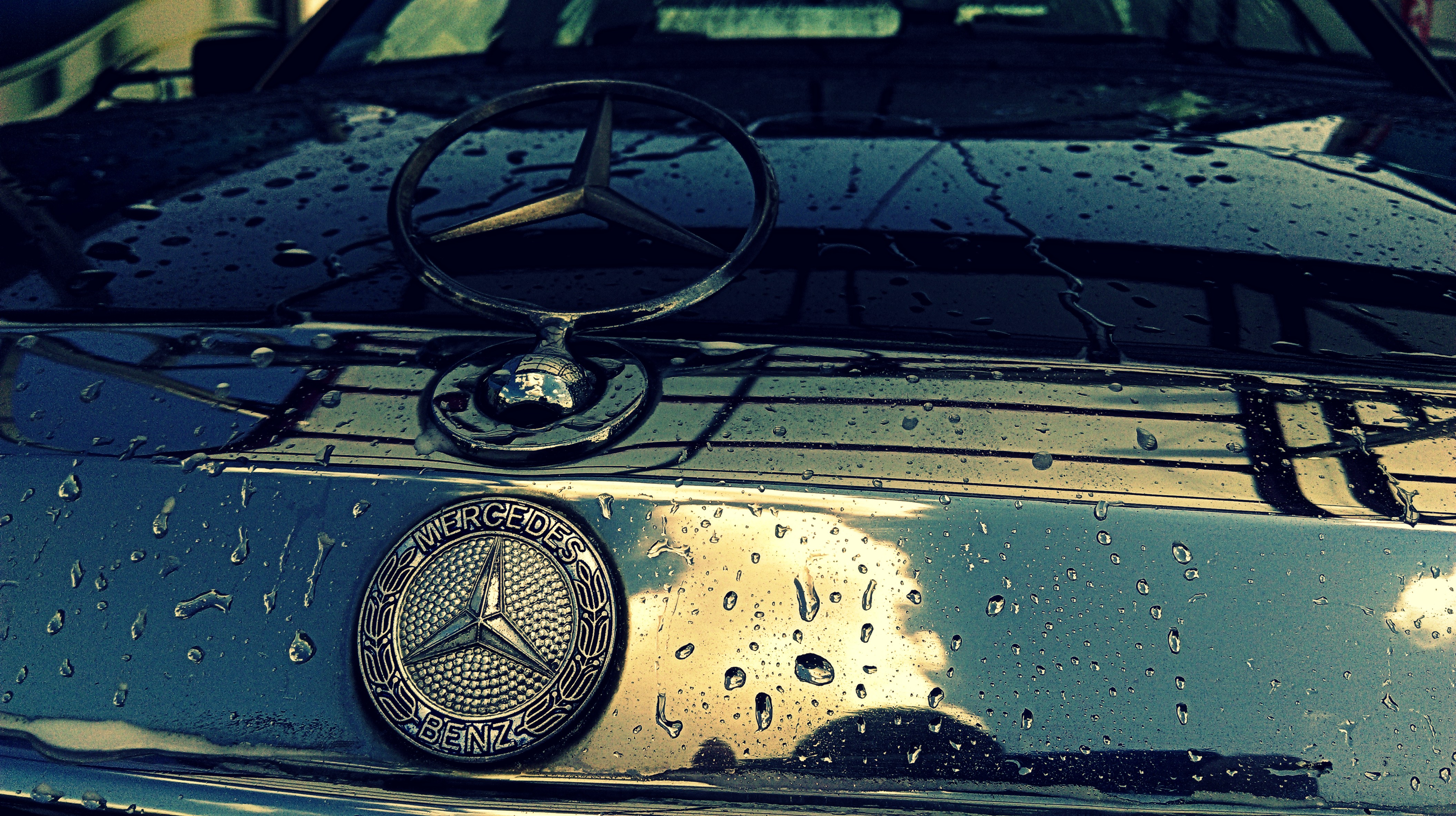 logo, Car, Mercedes Benz, Water Drops, Vehicle Wallpaper