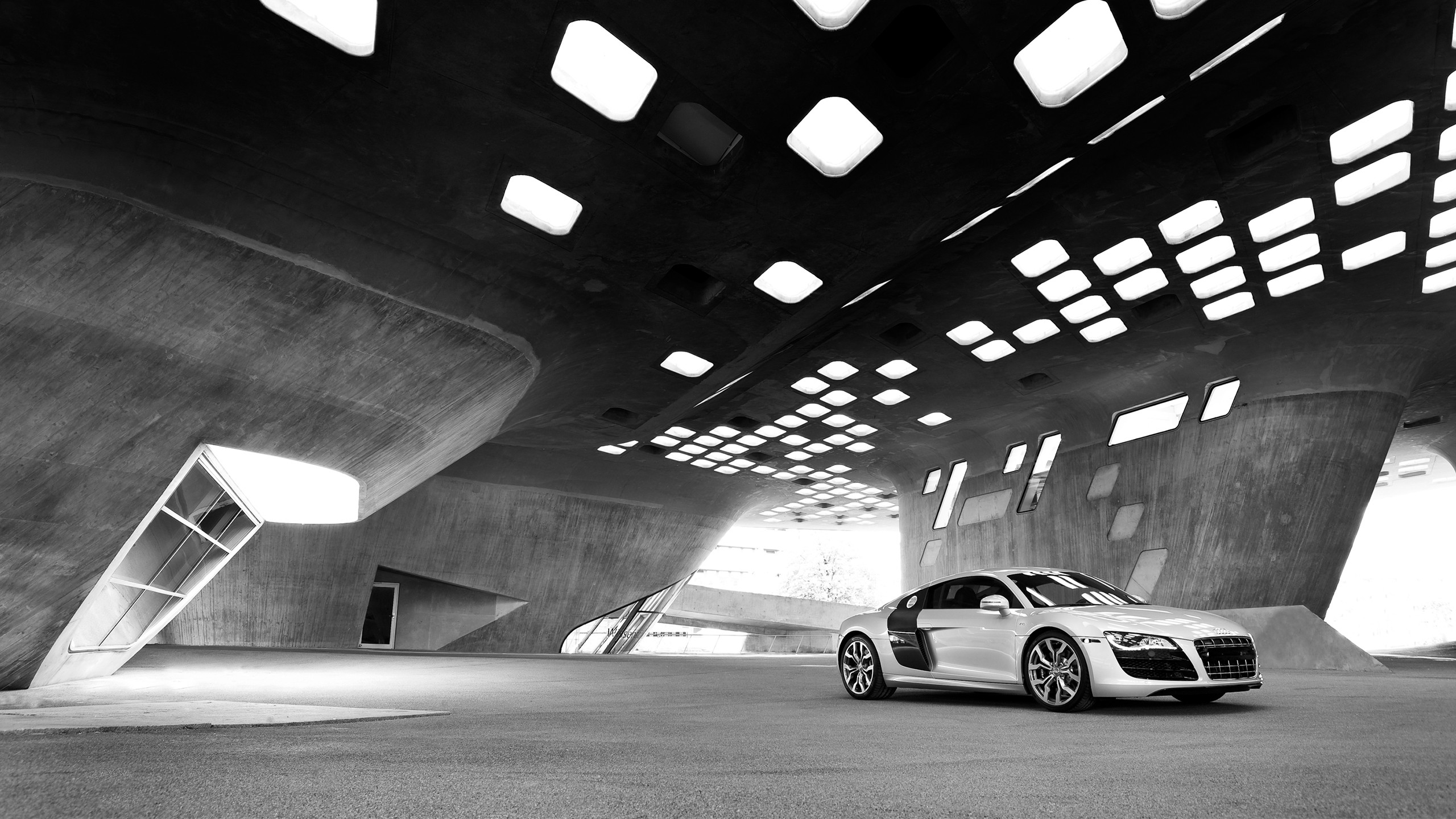 Audi, German Cars, Sports Car, Monochrome, Audi R8, Architecture, Car, Building Wallpaper