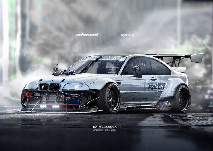 car, YASIDDESIGN, Render, Artwork, BMW, BMW M3 E46, BMW E46, Race Cars HD Wallpaper Desktop Background