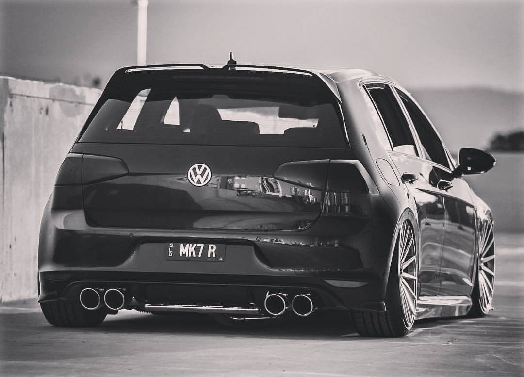 car, Volkswagen Golf Mk7, Stance, Tuning, Lowered, German Cars, Monochrome, Vehicle, Golf VII, Volkswagen, Black Taillights Wallpaper