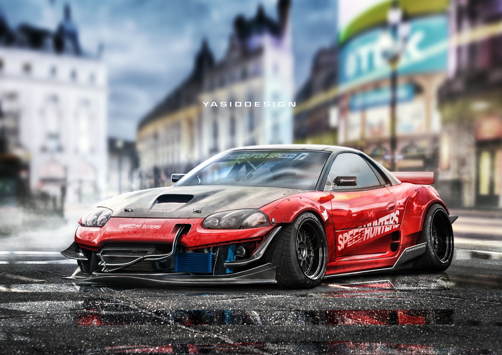 YASIDDESIGN, Render, Artwork, Car, Tuning, Mitsubishi 3000GT, Drift Missile, Drifting, Speedhunters, Mitsubishi, Vehicle Wallpaper