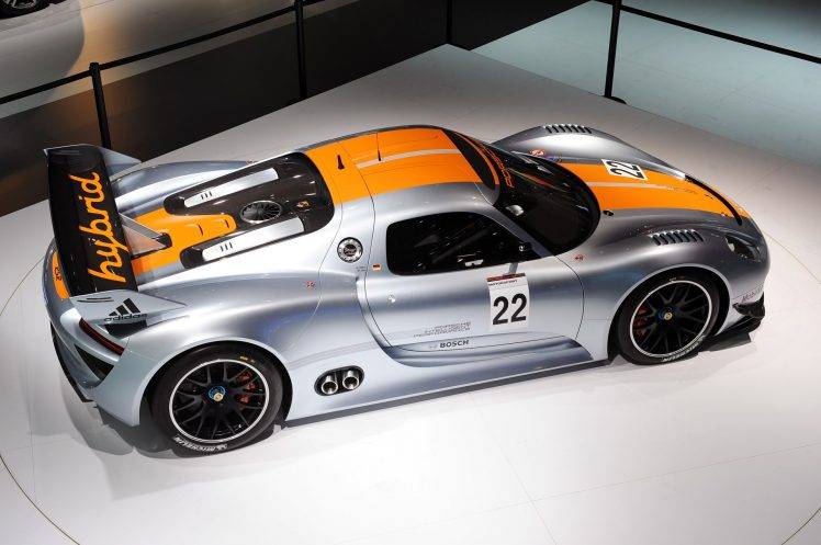 car, Porsche 918 RSR, Porsche, Silver Cars, Vehicle HD Wallpaper Desktop Background