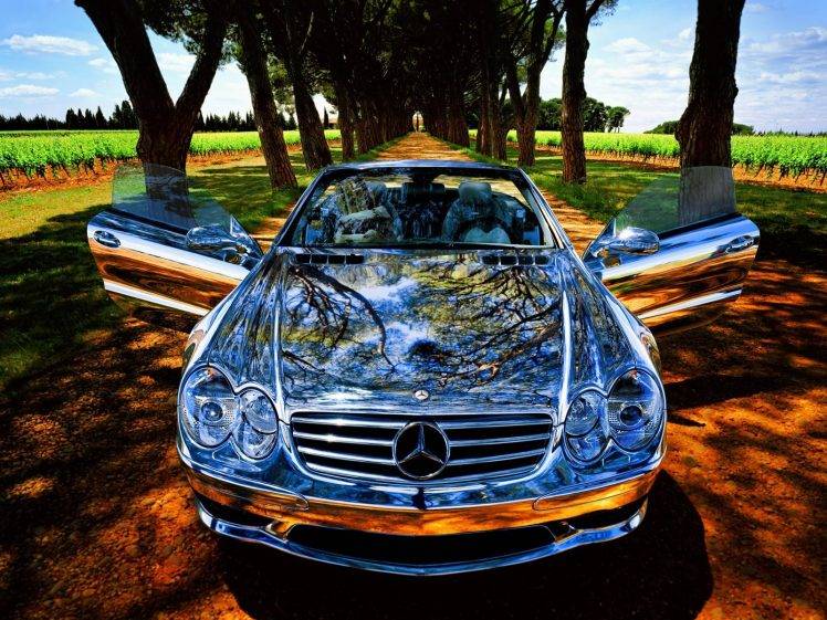 car, Mercedes Benz, Reflection, Vehicle, Chrome HD Wallpaper Desktop Background