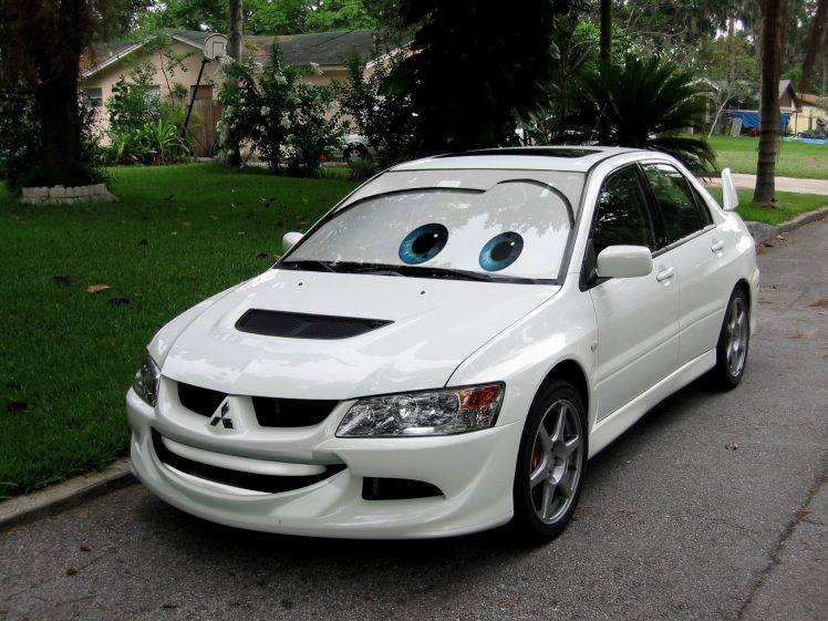 car, Mitsubishi Lancer Evolution, Disney Pixar, Cars (movie), Disney HD Wallpaper Desktop Background