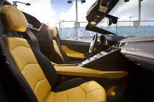 sunlight, Sky, Car, Vehicle Interiors, Steering Wheel, Lamborghini, Lamborghini Aventador