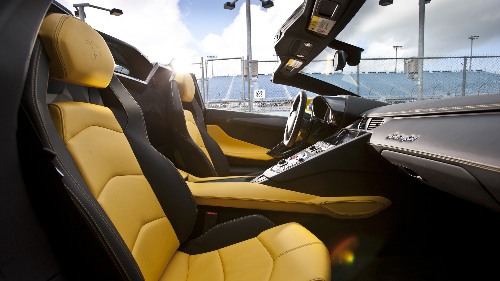 sunlight, Sky, Car, Vehicle Interiors, Steering Wheel, Lamborghini, Lamborghini Aventador Wallpaper