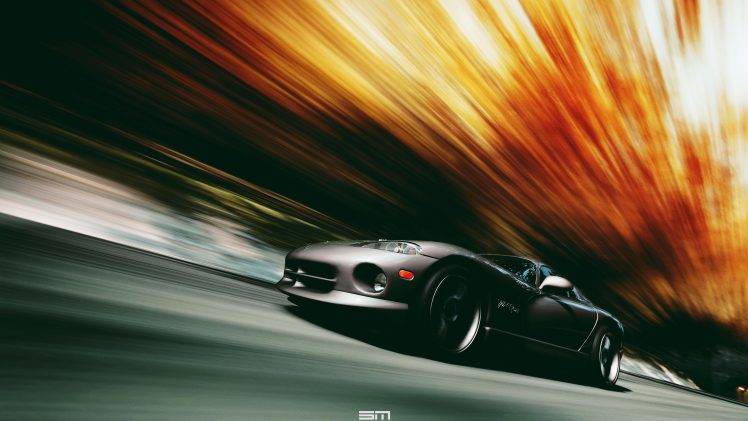 VIPER, Dodge Viper, Car, Motion Blur, Black Cars HD Wallpaper Desktop Background