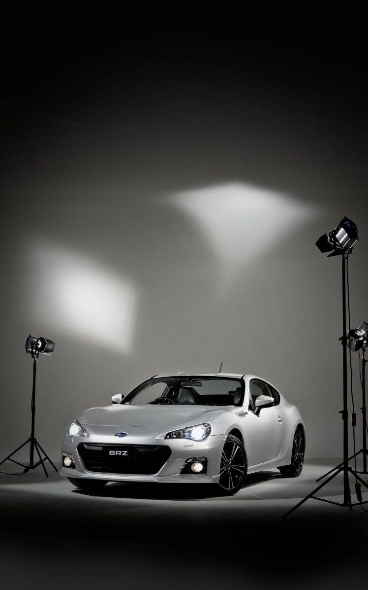 Subaru BRZ, Vehicle, Car, Simple Background, Spotlights, Portrait Display HD Wallpaper Desktop Background