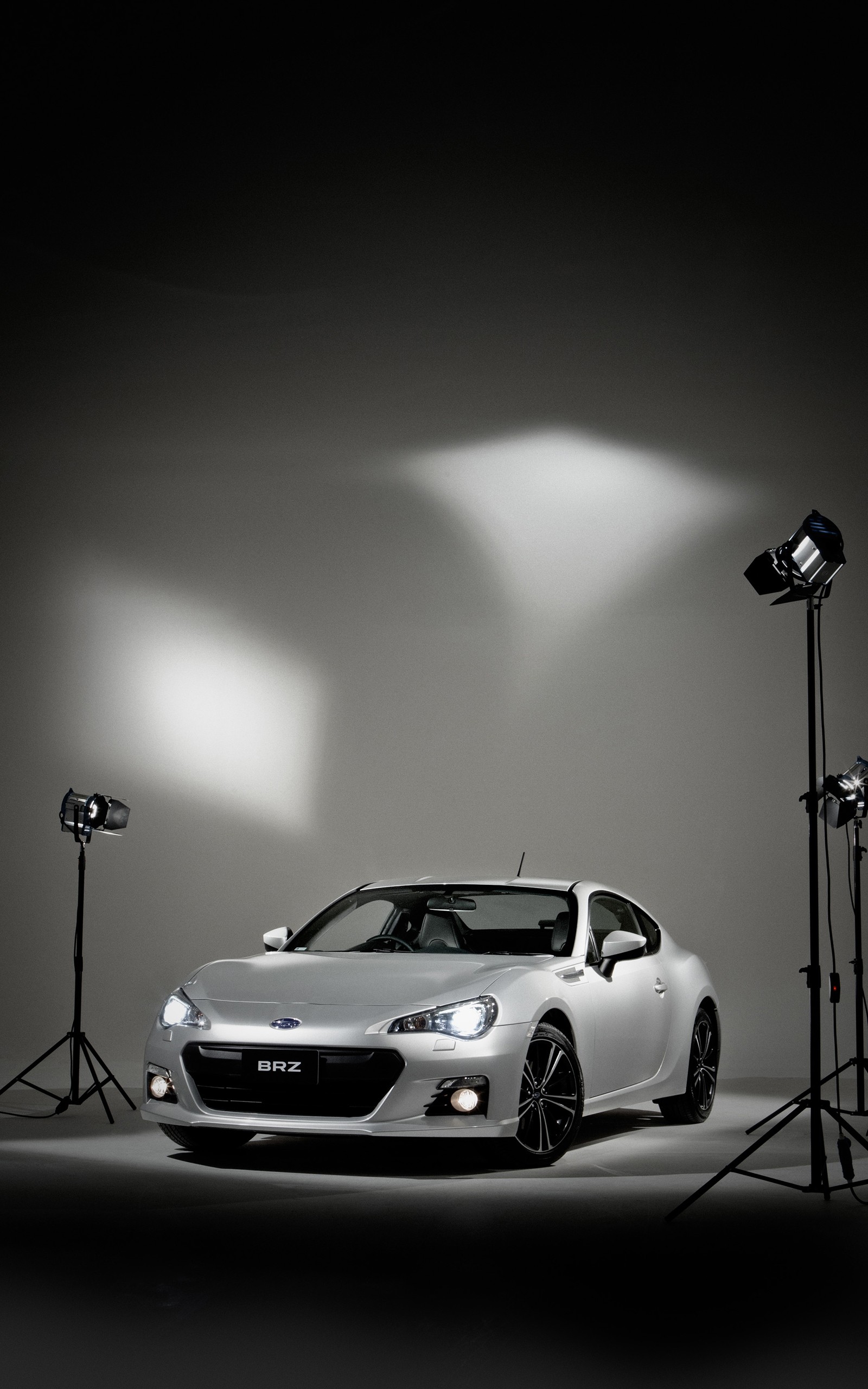 Subaru BRZ, Vehicle, Car, Simple Background, Spotlights, Portrait Display Wallpaper