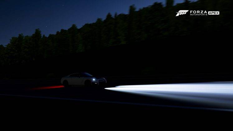 video Games, Forza Motorsport 6, Night, Car, Vehicle, Lights, Race Tracks, Nissan GT R R35 HD Wallpaper Desktop Background
