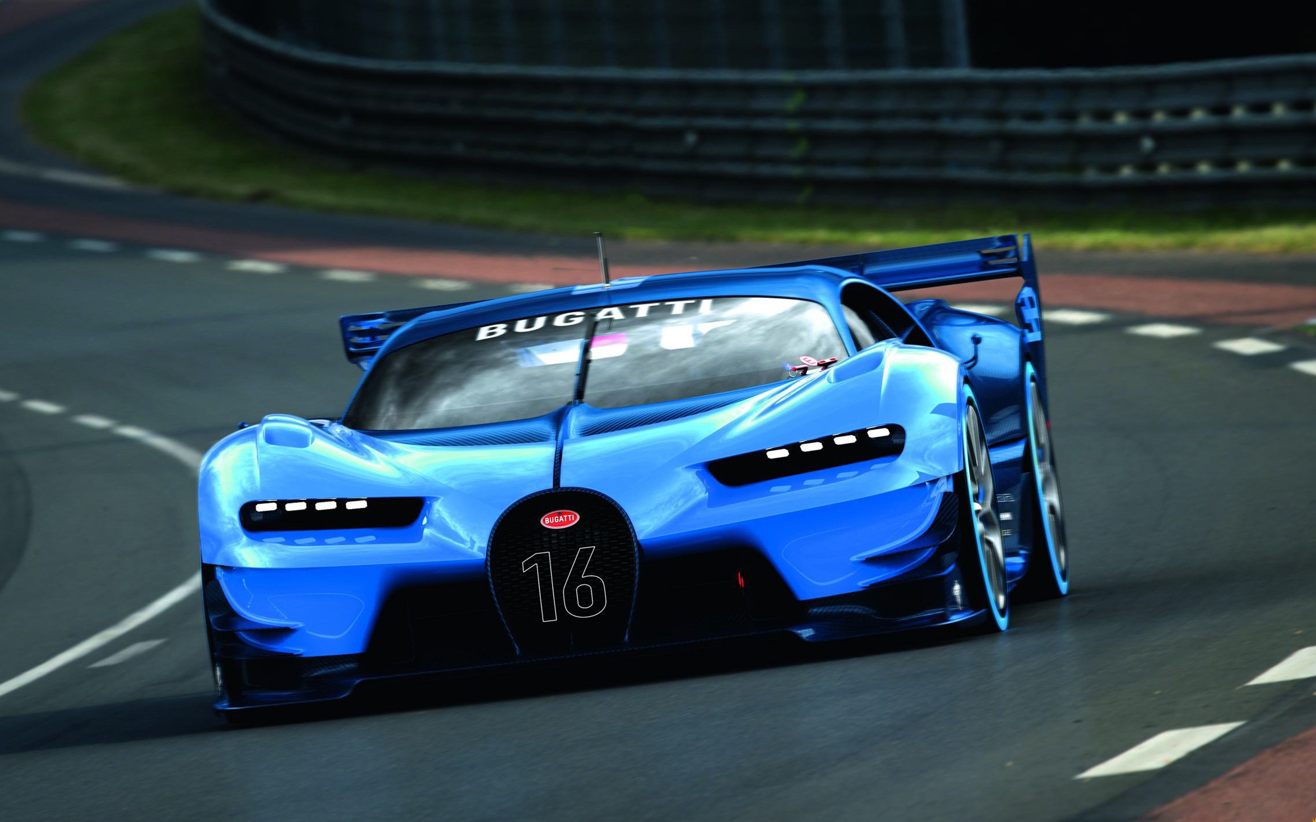 Bugatti Vision Gran Turismo, Blue Cars, Road, Car, Vehicle Wallpaper