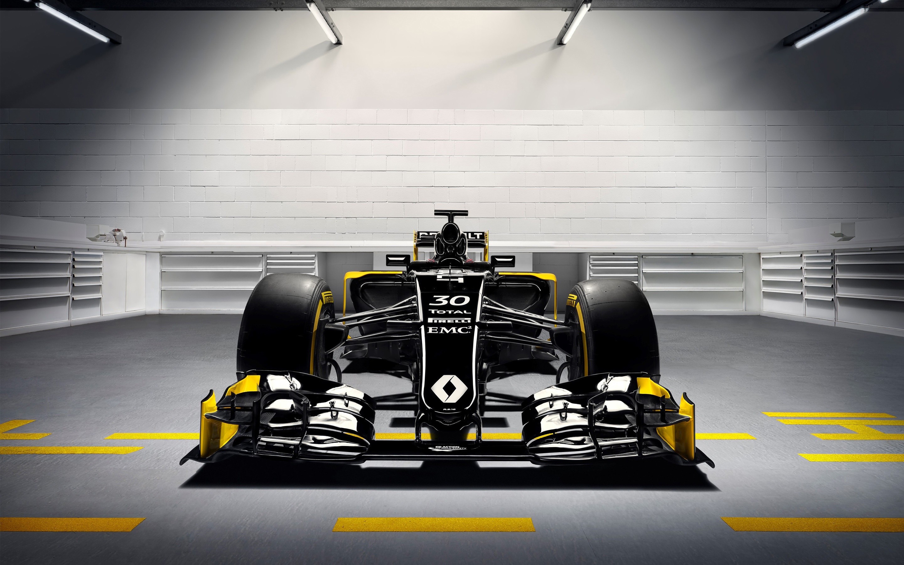 Renault, Formula 1, Race Cars, Yellow, Black Wallpaper