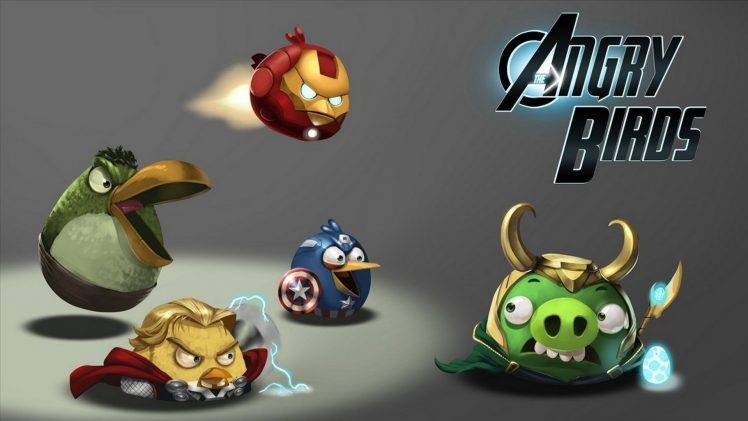 The Avengers, Angry Birds, Hulk, Thor, Iron Man, Captain America, Loki HD Wallpaper Desktop Background