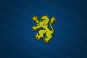 lion, Blue, Flag, Gold