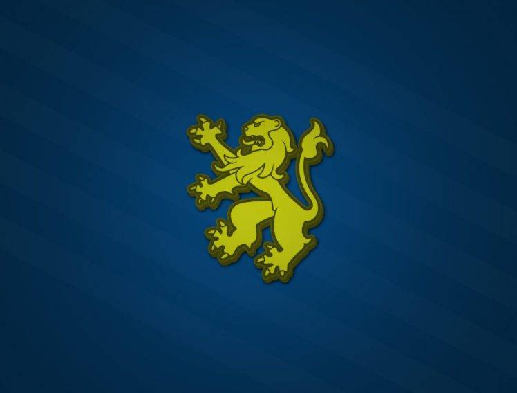 lion, Blue, Flag, Gold HD Wallpaper Desktop Background