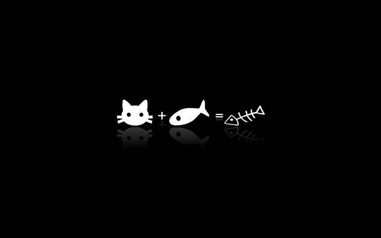 minimalism, Black, Cat HD Wallpaper Desktop Background