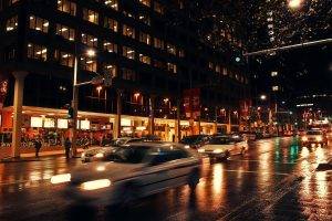 urban, Car, Street, Night, Motion Blur
