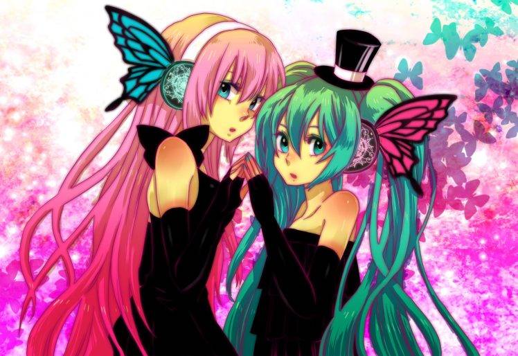anime, Anime Girls, Vocaloid, Hatsune Miku, Megurine Luka HD Wallpaper Desktop Background
