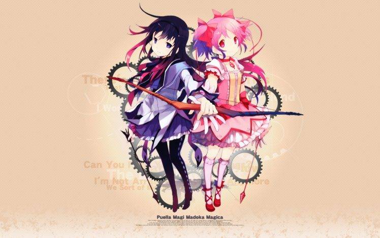 anime, Mahou Shoujo Madoka Magica, Anime Girls, Akemi Homura, Kaname Madoka HD Wallpaper Desktop Background