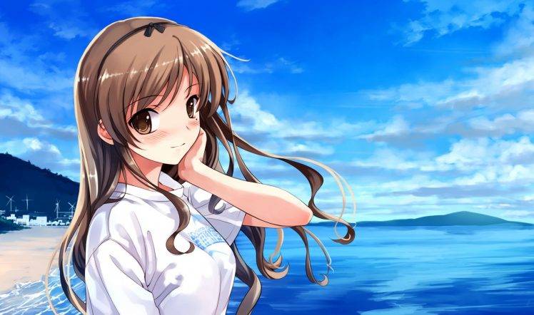 sea, Summer, Alone, Schoolgirls HD Wallpaper Desktop Background