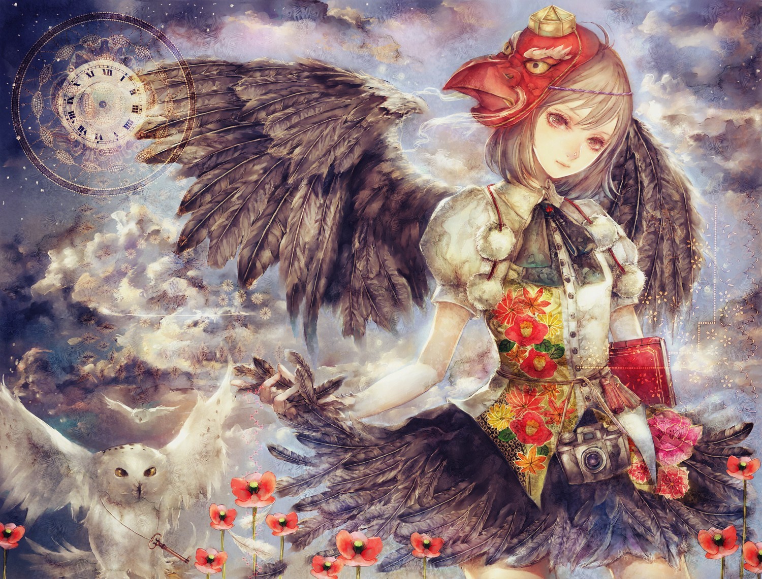 anime, Anime Girls, Wings Wallpaper