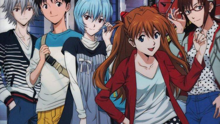 Neon Genesis Evangelion, Asuka Langley Soryu, Ayanami Rei, Ikari Shinji, Anime HD Wallpaper Desktop Background