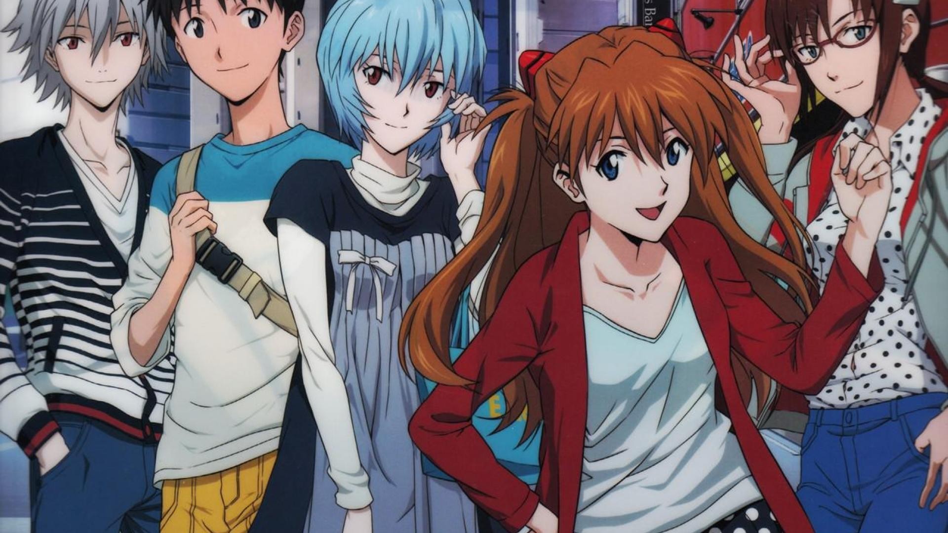 Neon Genesis Evangelion, Asuka Langley Soryu, Ayanami Rei, Ikari Shinji, Anime Wallpaper