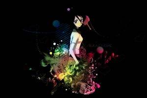 Bleach, Kuchiki Rukia, Paint Splatter, Black Background