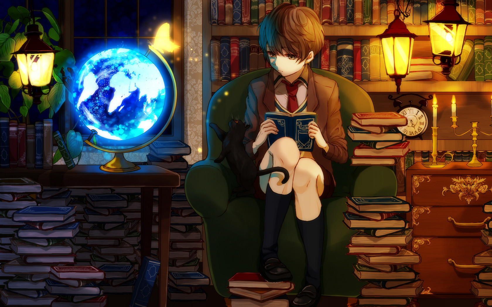library, Anime Boys, Anime Wallpapers HD / Desktop and Mobile Backgrounds