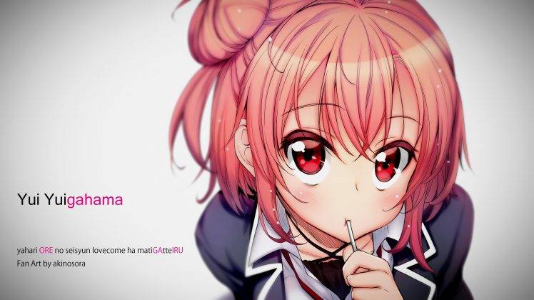 anime, Yahari Ore No Seishun Love Comedy Wa Machigatteiru, School Uniform, Red Eyes, Orange Hair, Anime Girls, Yuigahama Yui HD Wallpaper Desktop Background