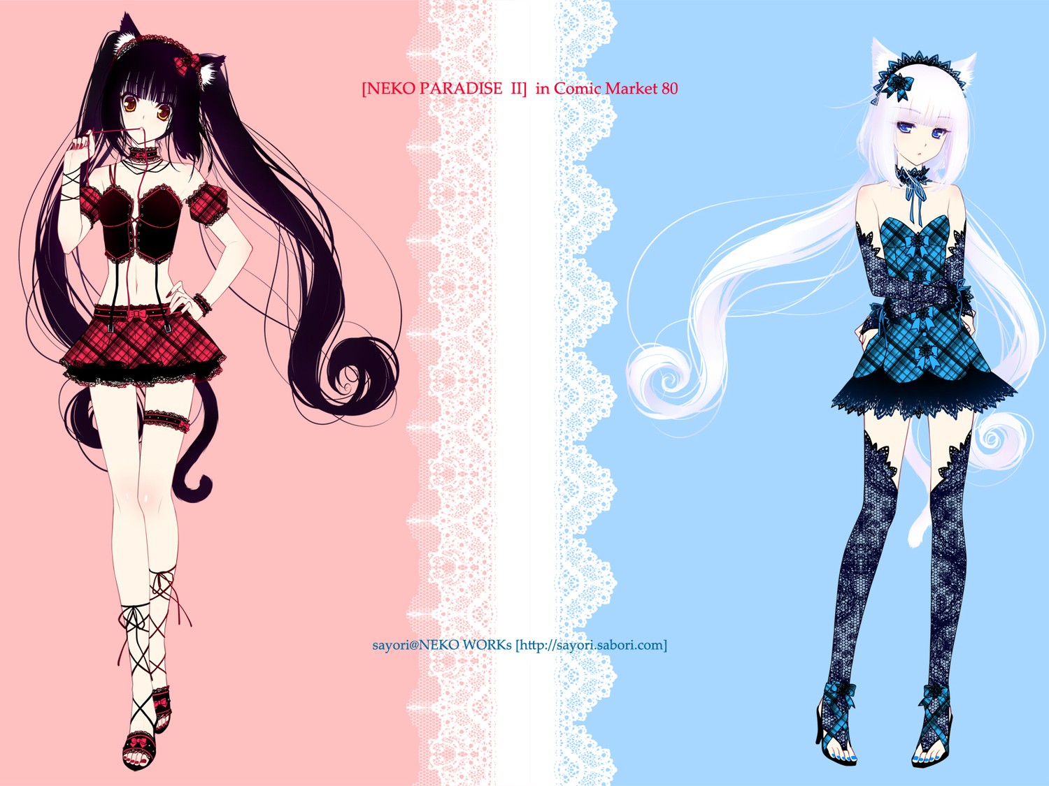 anime Girls, Sayori, Nekomimi Wallpaper