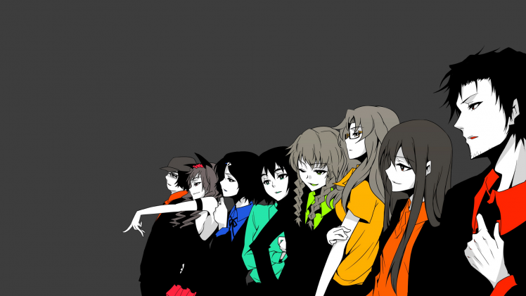Steins;Gate, Makise Kurisu, Okabe Rintarou, Amane Suzuha, Shiina Mayuri, Itaru Hashida, Faris Nyannyan, Urushibara Ruka, Anime, Anime Girls HD Wallpaper Desktop Background