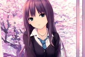 anime, Anime Girls, School Uniform, Coffee Kizoku, Blue Eyes