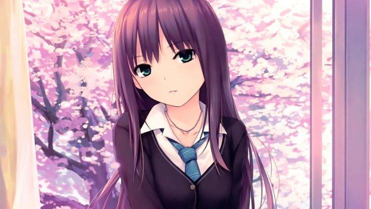 anime, Anime Girls, School Uniform, Coffee Kizoku, Blue Eyes HD Wallpaper Desktop Background